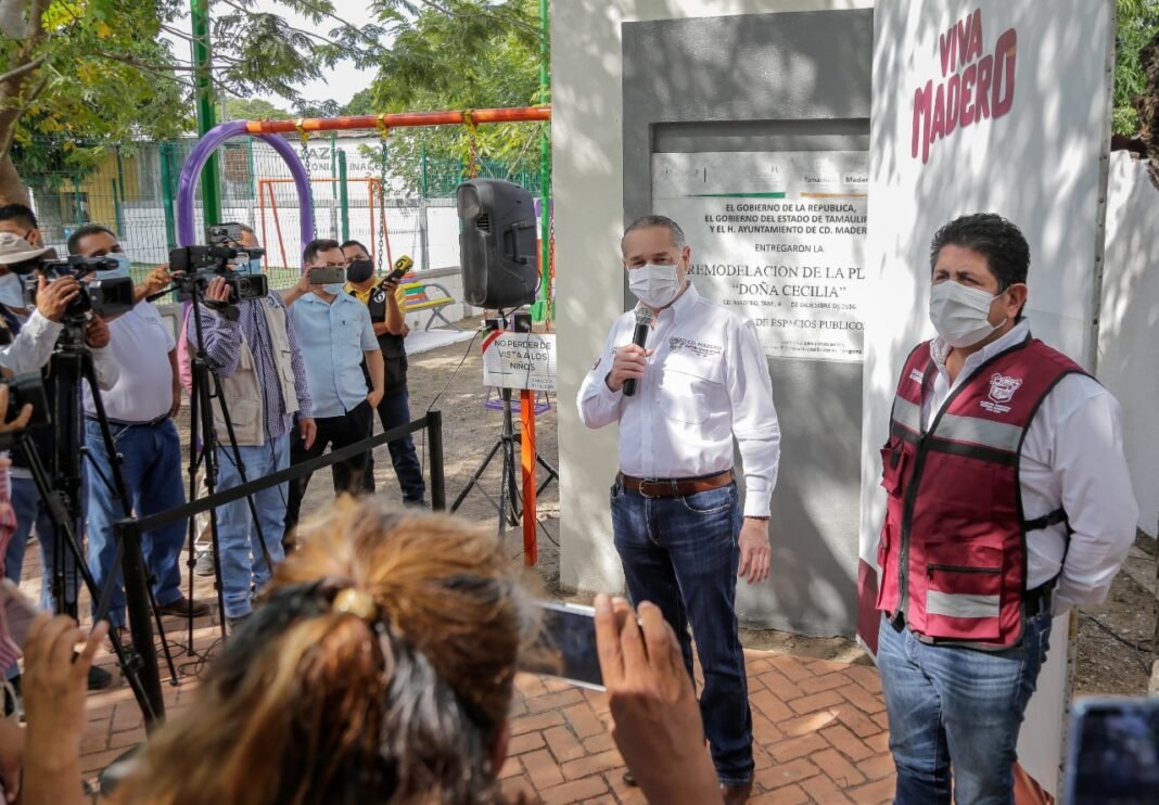 Fomentan unión familiar en Ciudad Madero con rehabilitación de plazas