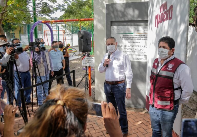 Fomentan unión familiar en Ciudad Madero con rehabilitación de plazas