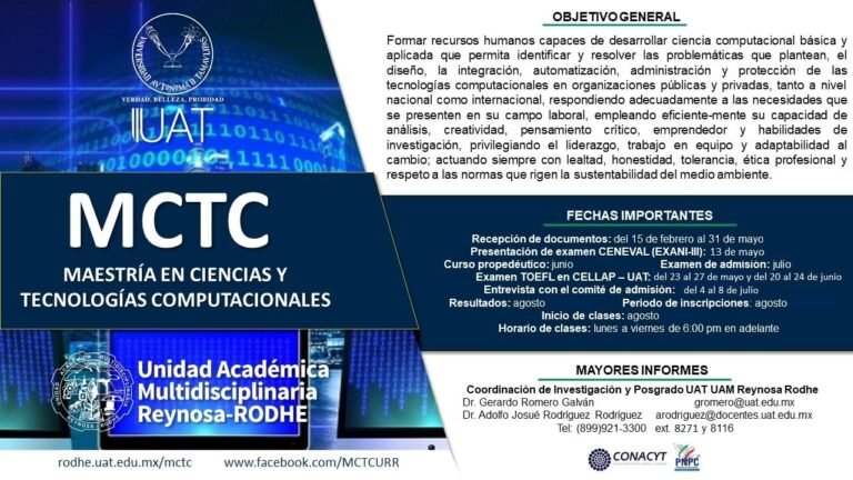 Acredita el CONACYT la Maestría en Ciencias y Tecnologías Computacionales de la UAT
