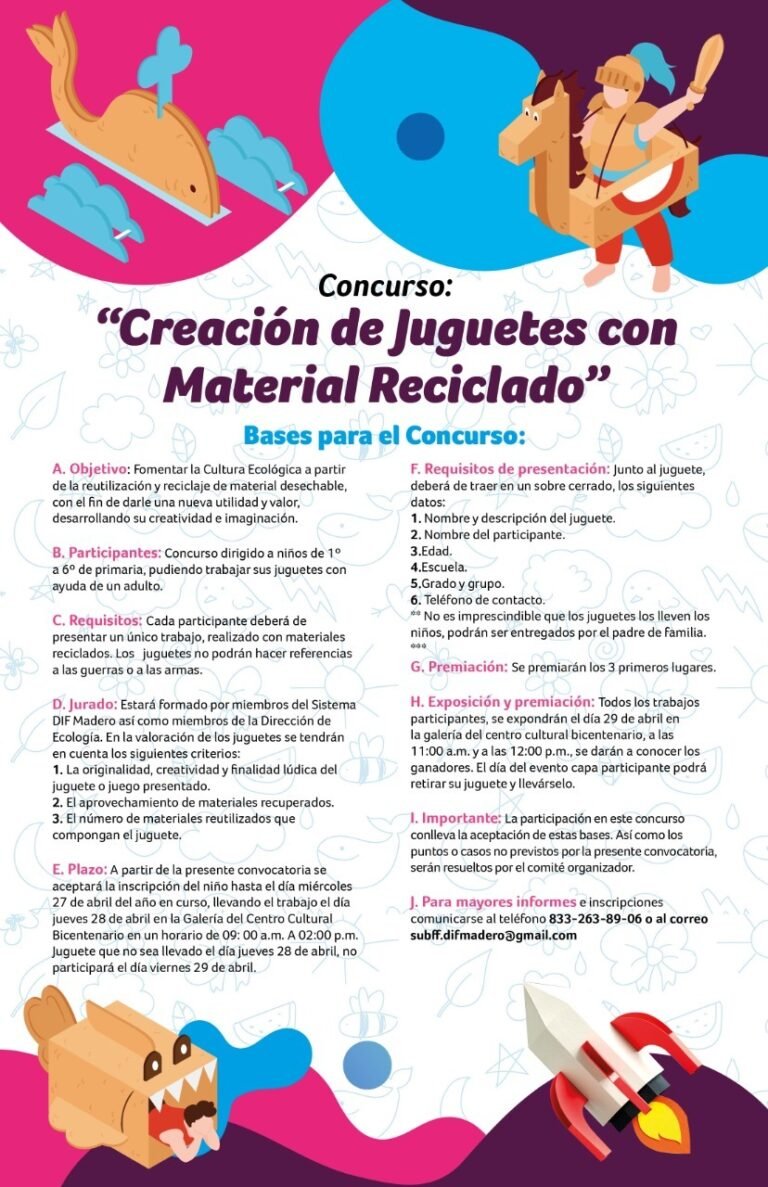 INVITAN AL PRIMER CONCURSO DE JUGUETES HECHOS CON MATERIAL RECICLADO