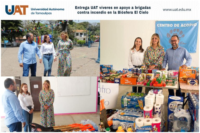 Entrega UAT víveres en apoyo a brigadas contra incendio en Biosfera El Cielo￼