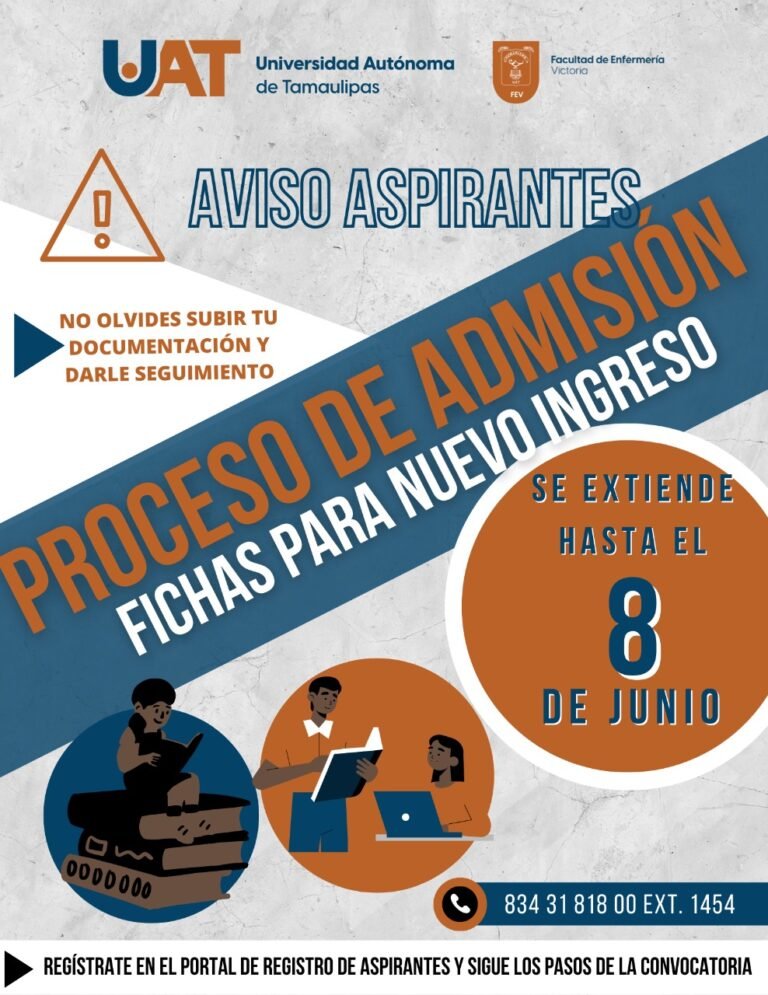 Extienden fecha de registro de aspirantes en la Facultad de Enfermería UAT Victoria ￼