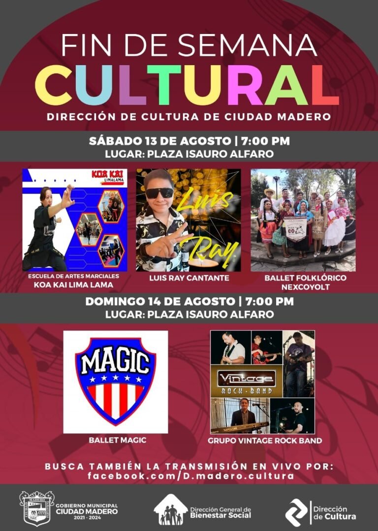 Invitan a disfrutar de eventos culturales en Ciudad Madero