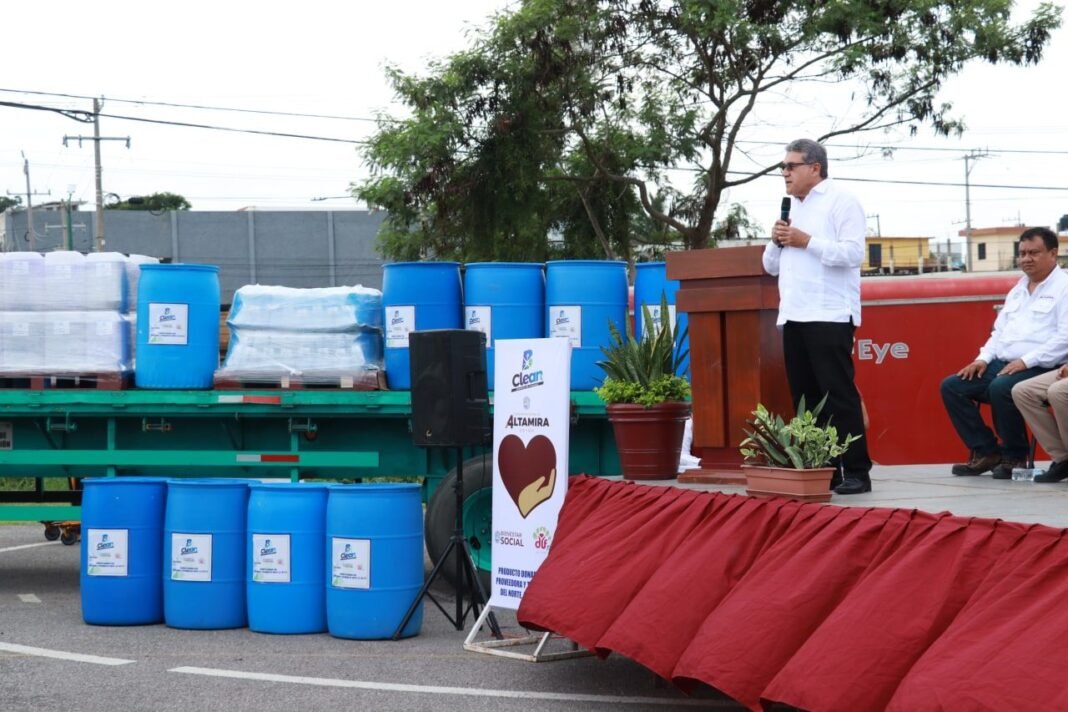 RECIBE GOBIERNO DE ALTAMIRA DONATIVO DE PRODUCTOS QUÍMICOS PARA LIMPIEZA