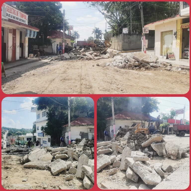 EN MARCHA LA REHABILITACION DE CALLES EN EL CENTRO DE TEMPOAL&nbsp;