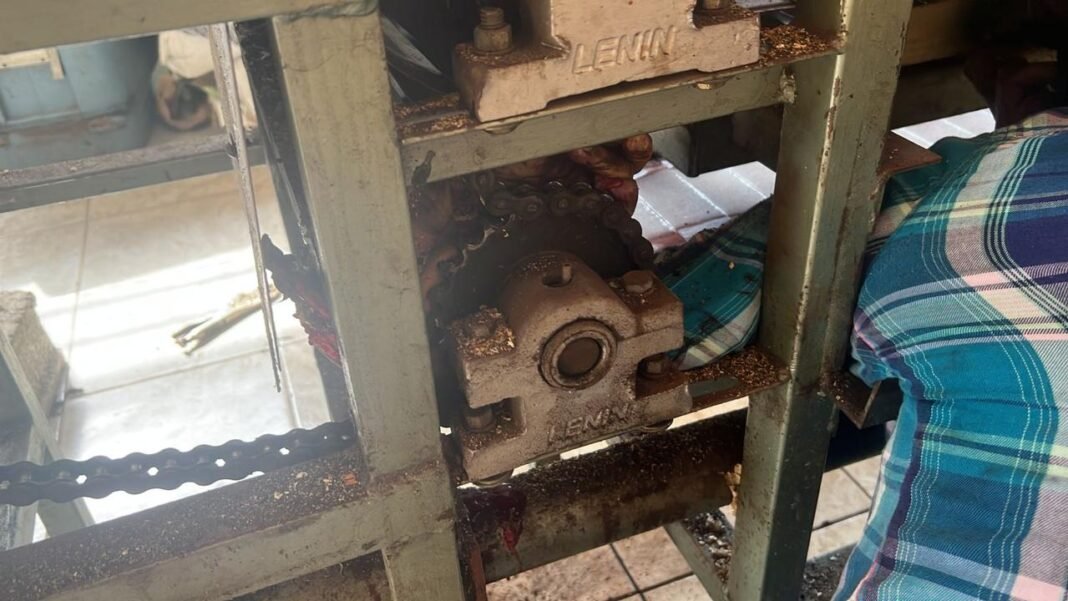 CASI SE LO TRAGA MAQUINA DE TORTILLERA EN COMUNIDAD DE ALTAMIRA 