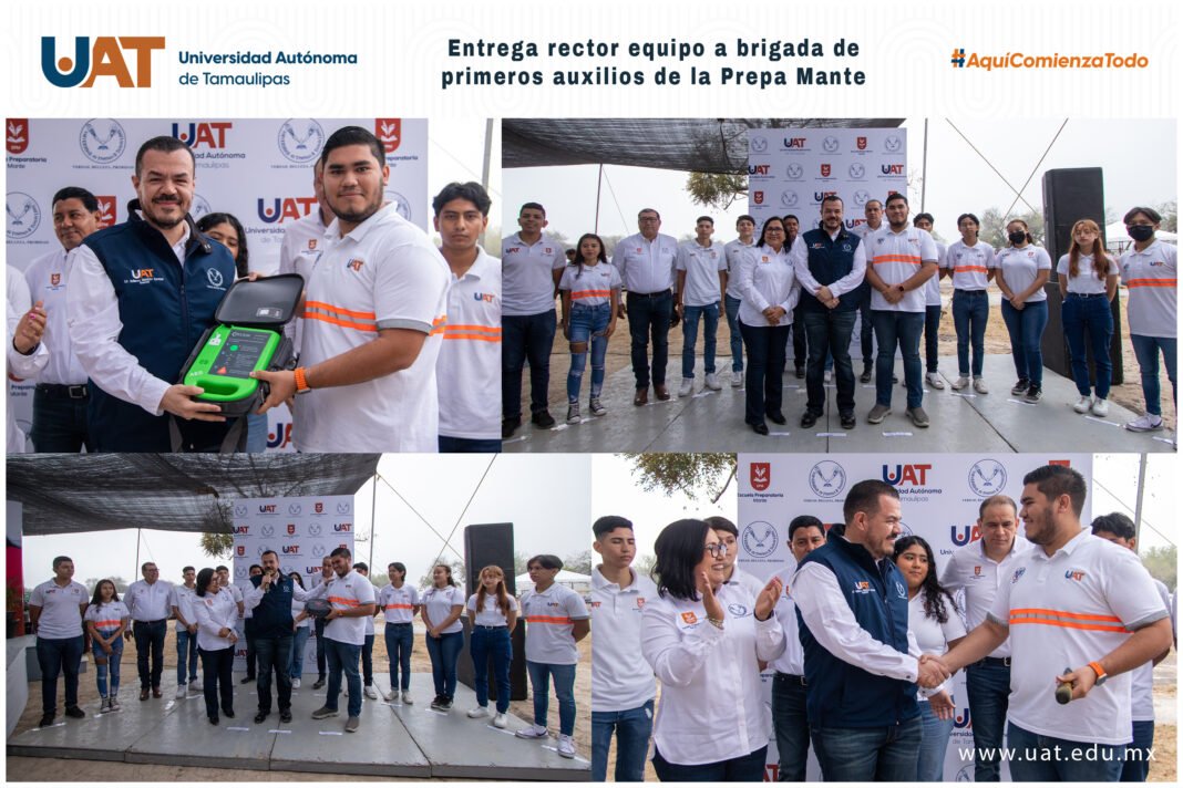 <strong>Entrega el Rector equipo de RCP a Brigada de Primeros Auxilios de la Preparatoria Mante</strong>