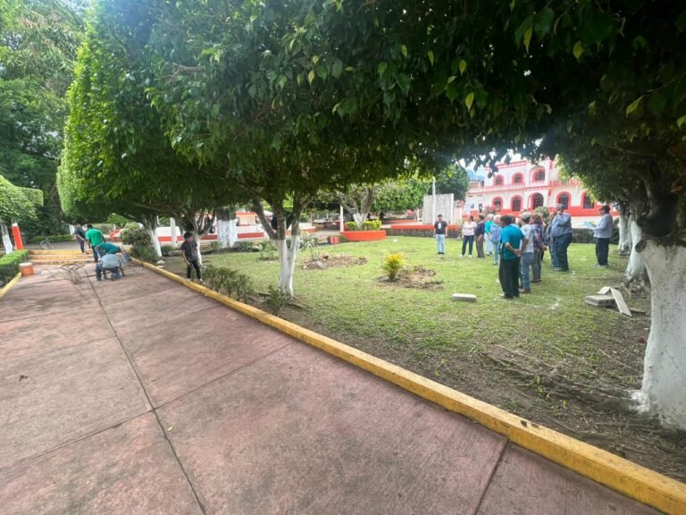 Ciudadanos protestan por construcción de comedor comunitario en parque principal