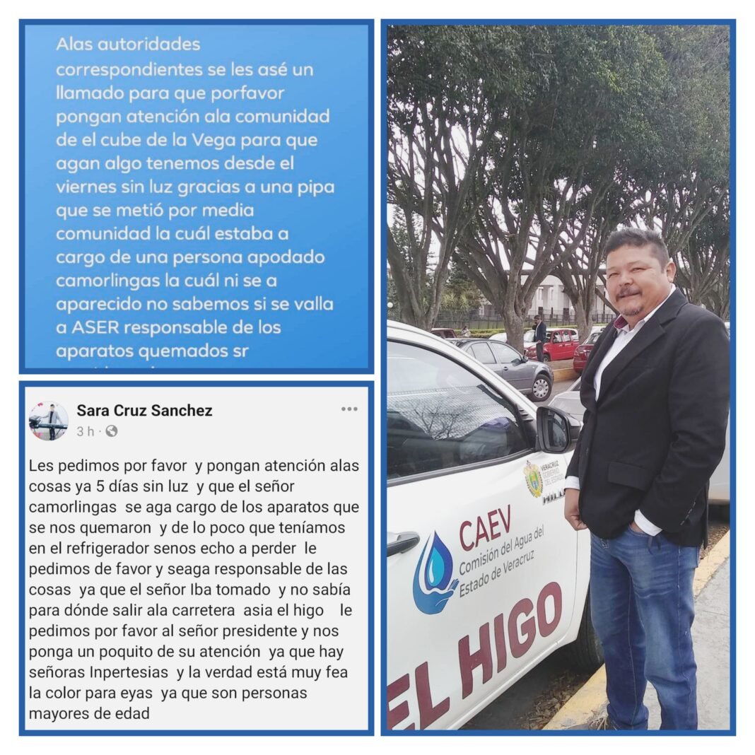 CHOFER EBRIO DE LA CAEV DEJA SIN LUZ A FAMILIAS DE EL HIGO