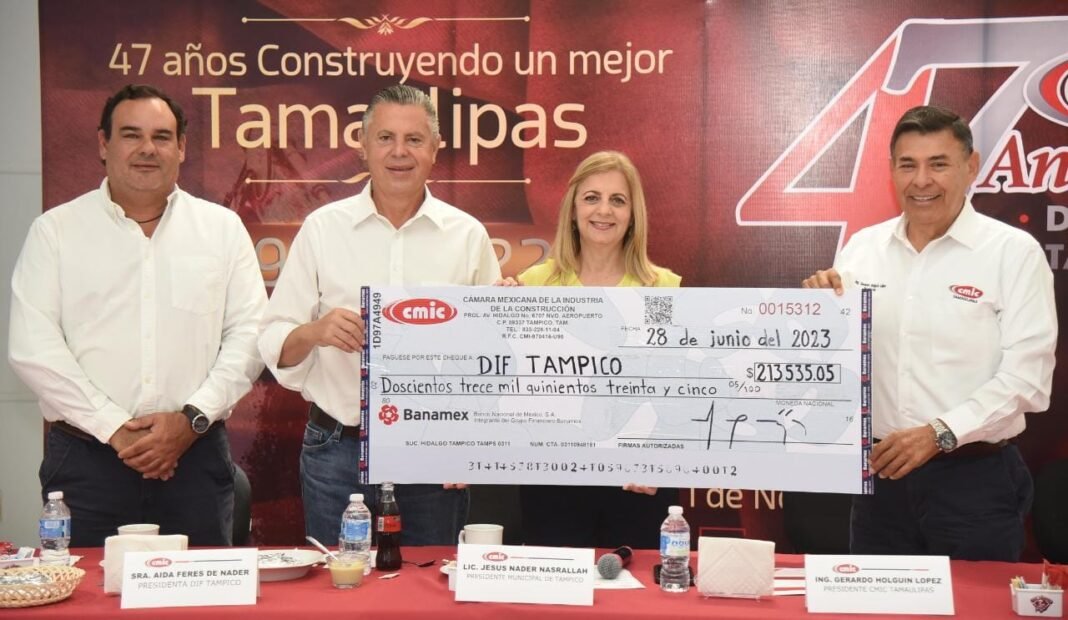 Entrega CMIC Recursos al DIF Tampico para Fortalecer Programas de Asistencia