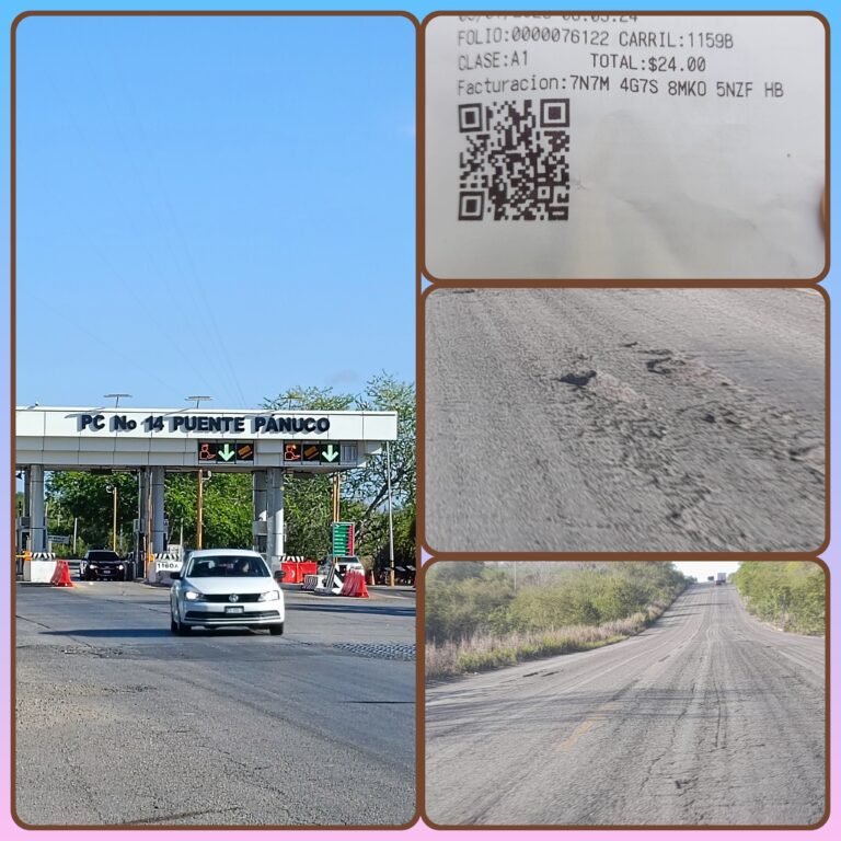 PEGA A PANUQUENSES INCREMENTO DE PEAJE EN. LA PÁNUCO CANOAS.