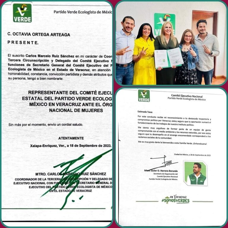 NOMBRAN A TAVA ORTEGA REPRESENTANTE DEL PVEM ANTE EL ÓRGANO NACIONAL DE MUJERES