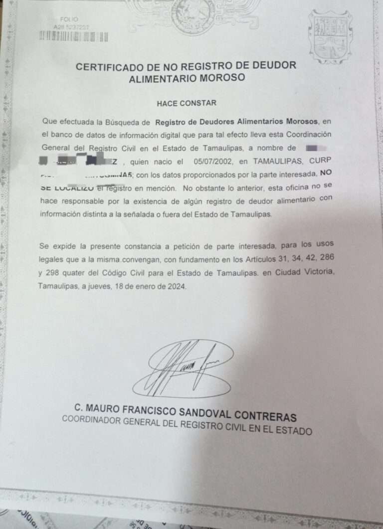 No ser deudor alimenticio, nuevo requisito para contraer matrimonio en Tamaulipas