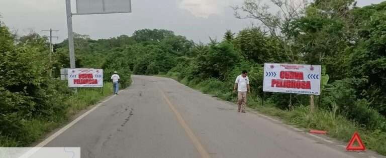 PC Civil Municipal busca prevenir accidentes en curva peligrosa