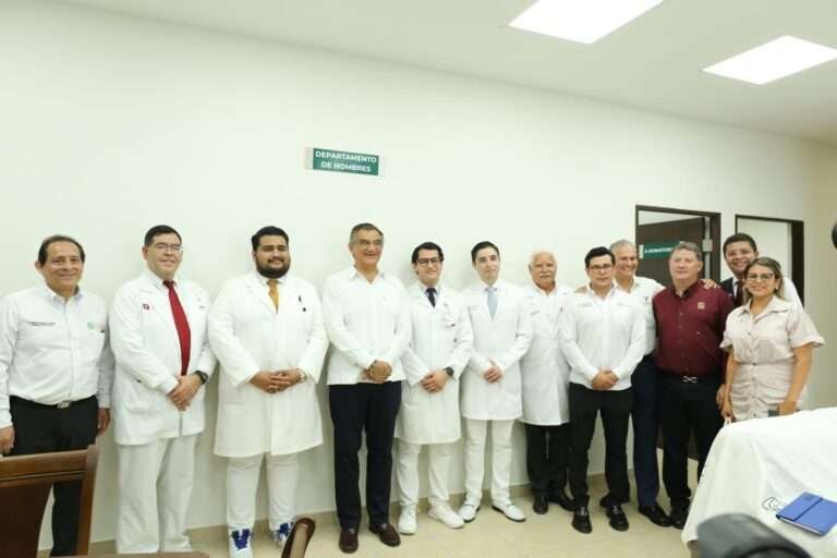 Inaugura Américo albergue y residencia en hospital de Matamoros durante enlace con el presidente AMLO