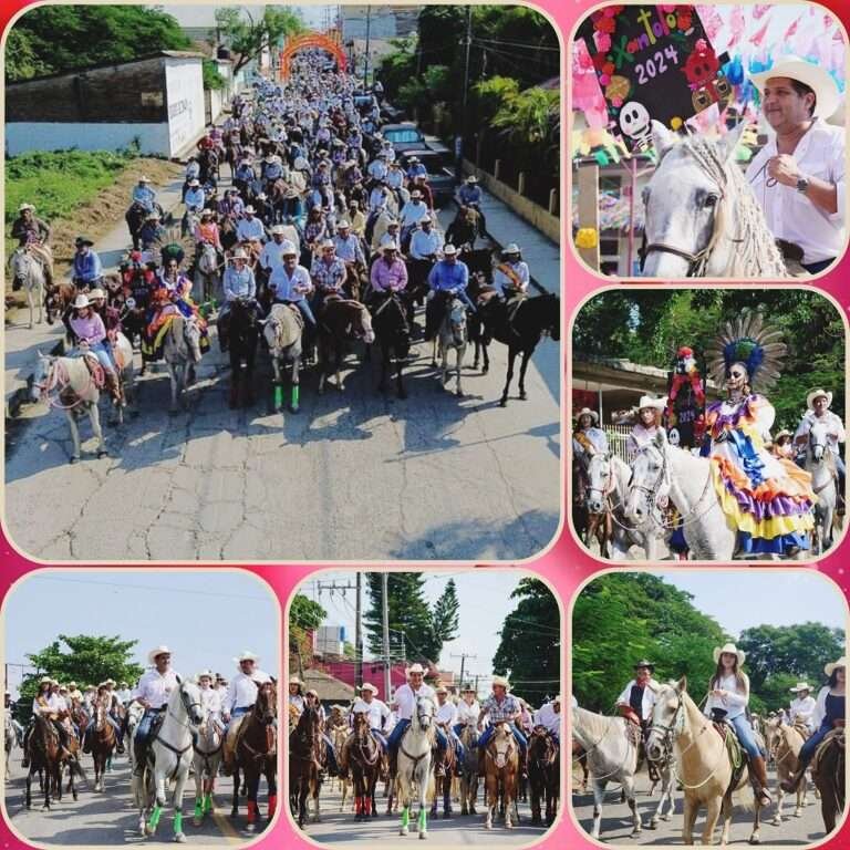 CON CABALGATA CELEBRAN A LOS MUERTOS EN PLATÓN SÁNCHEZ