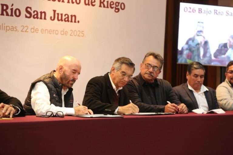 Firman trascendental acuerdo en Tamaulipas; tecnificarán Distrito de Riego 026 con inversión de 4,100 MDP