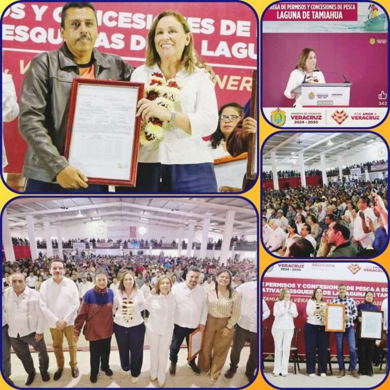 Entrega Rocío Nahle Permisos y Concesiones a Pescadores de la Laguna de Tamiahua