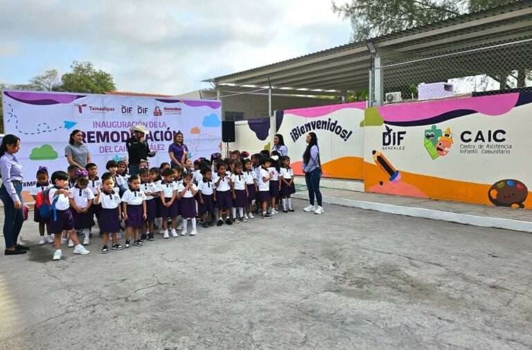 CAIC de González Renace con Remodelación Histórica, Miguel Zúñiga y Sarahí Rageb hacen corte de listón y reaperturan el plantel
