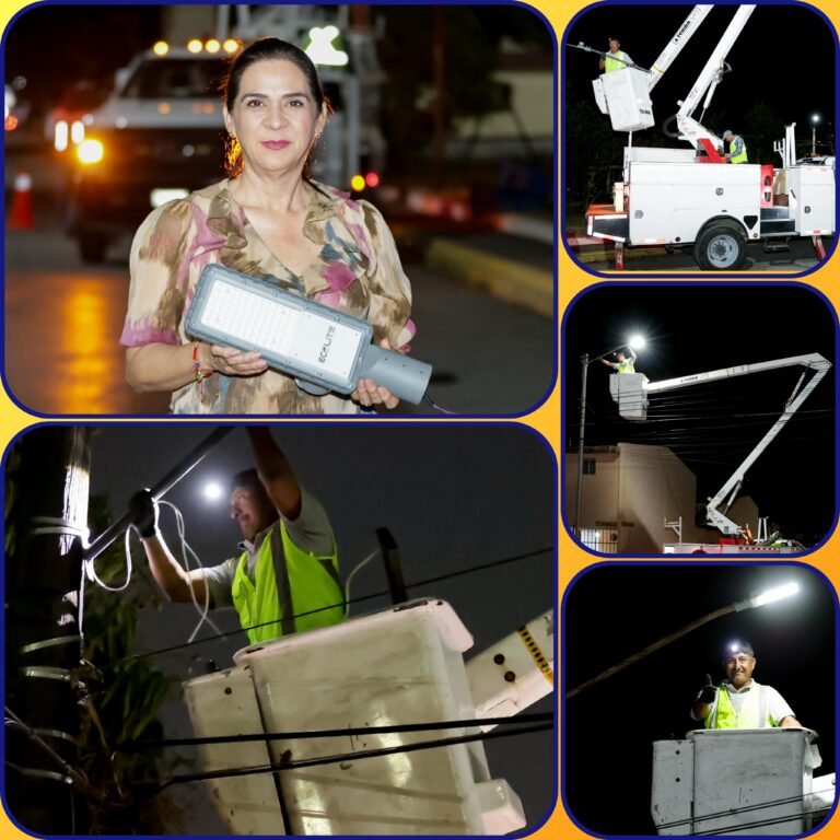 Supervisa Mónica la Modernización del Alumbrado Público