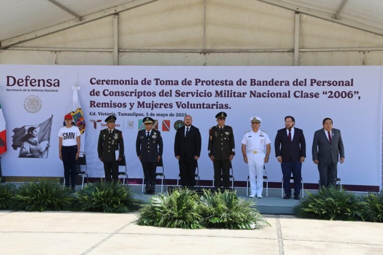 Conmemoran en Tamaulipas el 163 aniversario de la Batalla de Puebla y realizan toma de protesta de bandera del Servicio Militar Nacional