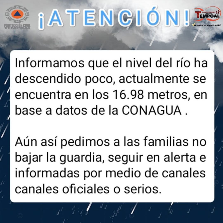 Puntual monitoreo del Río Calabozo de parte de autoridades municipales a fin de tener informada a la población