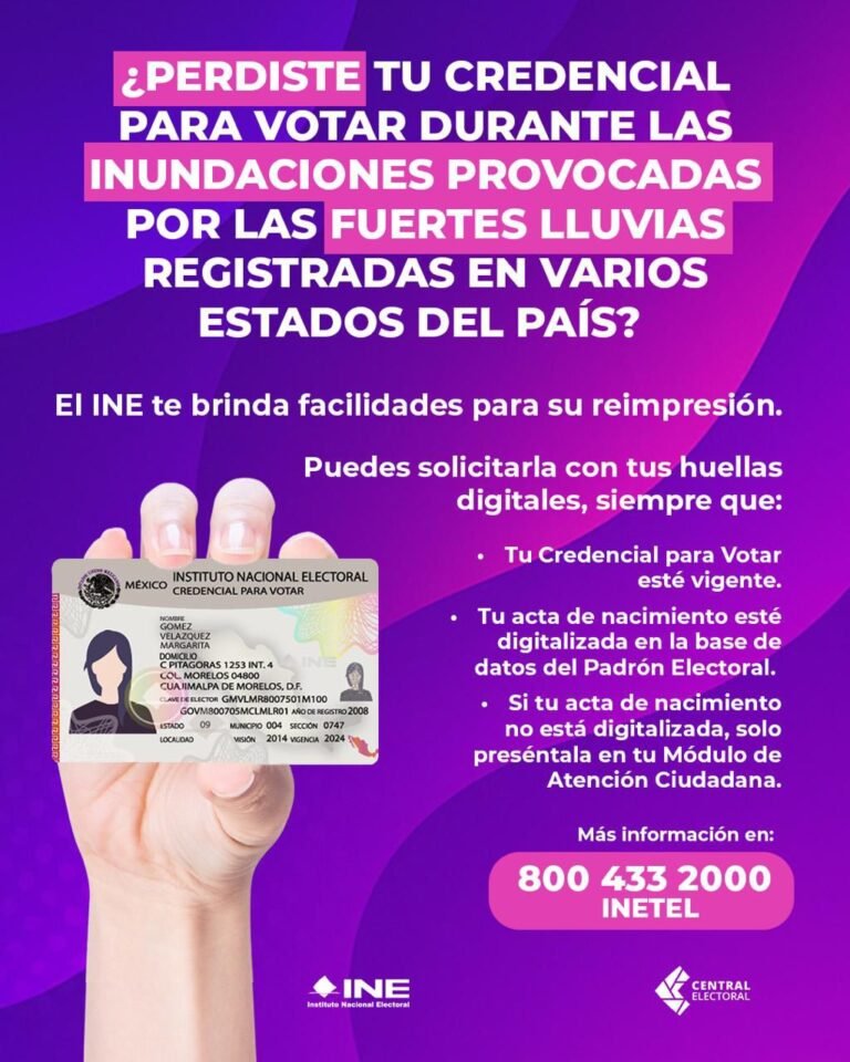 Aplicará INE Veracruz programa de reimpresión de credenciales de elector es zonas afectadas por inundaciones