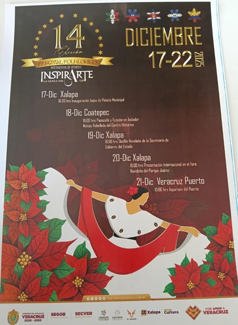 Xalapa es nuevamente sede de la 14ª edición del Festival Folklórico Internacional InspirArte Veracruz 2025