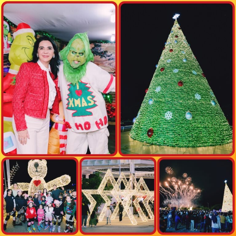 Mónica Villarreal da inicio a las celebraciones decembrinas con el encendido del Pino Navideño