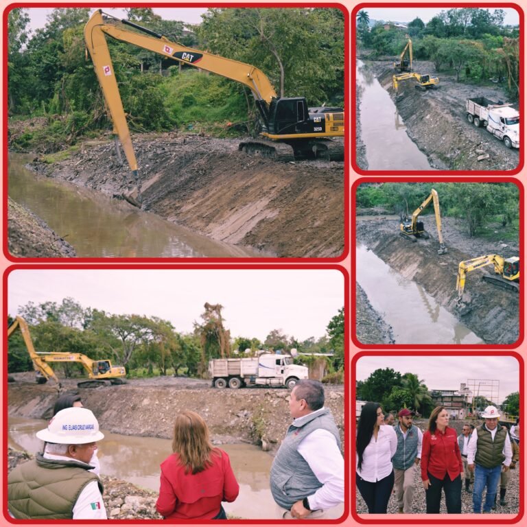 Rocío Nahle supervisa obras de desazolve en Poza Rica