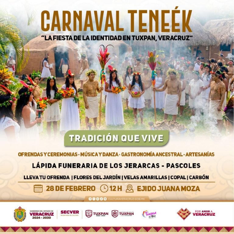 Vive el Carnaval Teneék en Tuxpan, pilar identitario de la Huasteca