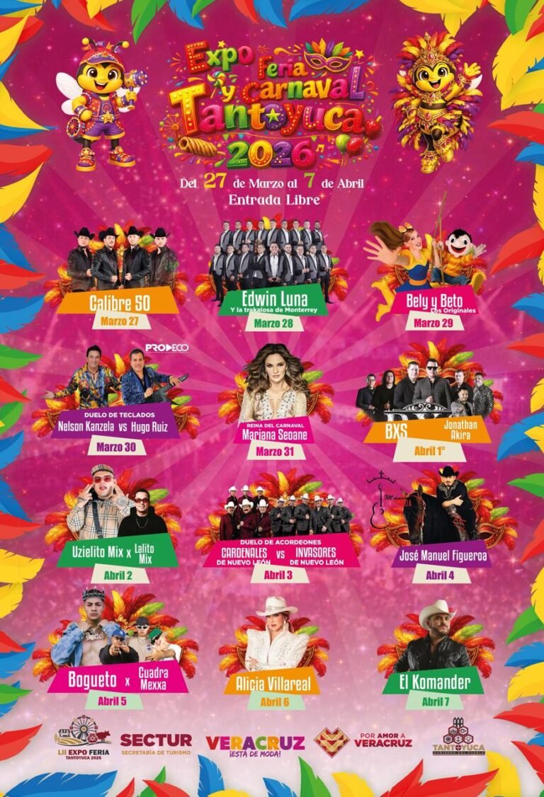 Presenta el alcalde Roberto San Román la cartelera oficial de la Expoferia y Carnaval Tantoyuca 2026