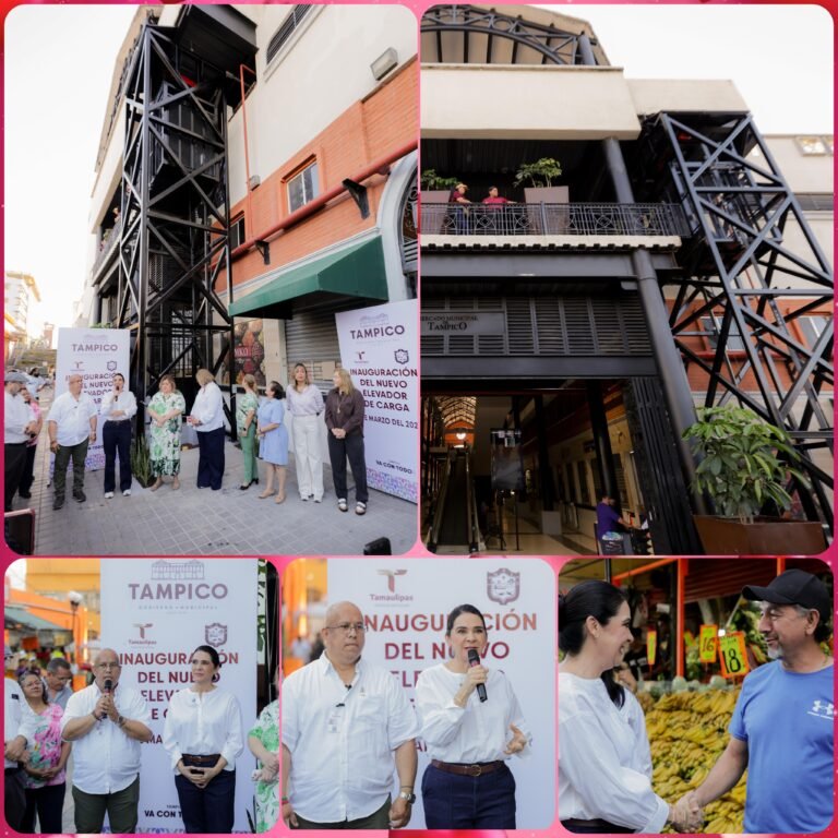 Entrega Mónica Villarreal nuevo elevador de carga en el Mercado Municipal de Tampico