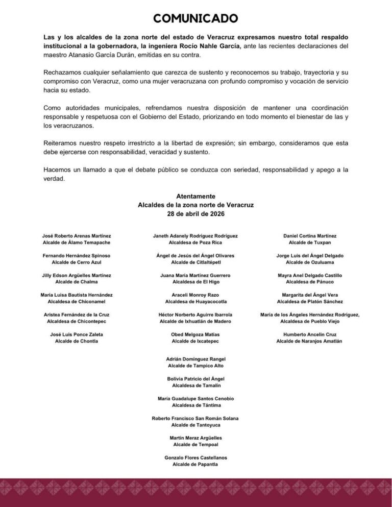 Alcaldes del norte de Veracruz cierran filas con Rocío Nahle Norte de Veracruz
