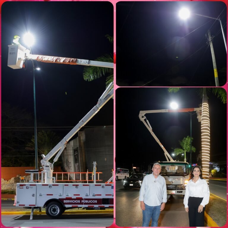 Fortalece Gobierno de Tampico el sistema de alumbrado público en diversos sectores
