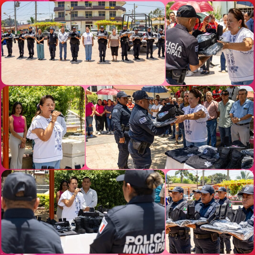 Refuerzan seguridad en Platón Sánchez con nuevos uniformes y una patrulla para la Policía Municipal