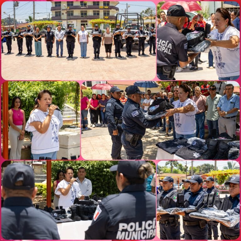 Refuerzan seguridad en Platón Sánchez con nuevos uniformes y una patrulla para la Policía Municipal