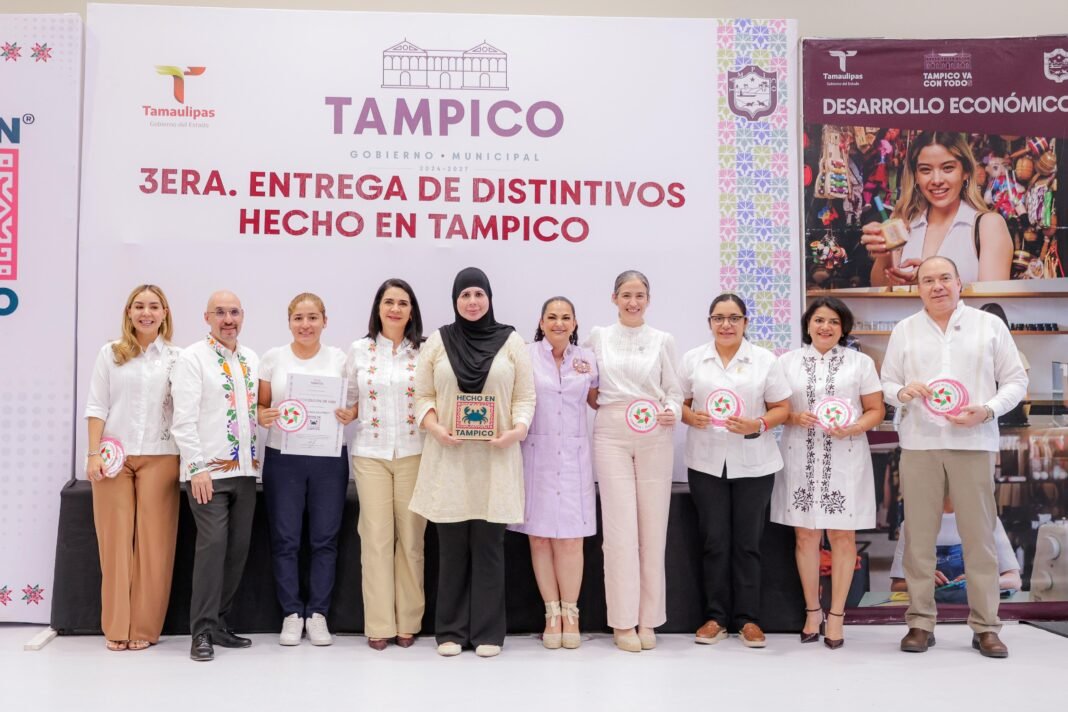 Entrega Mónica Villarreal tercera edición de distintivos «Hecho en Tampico»; suman 180 empresas certificadas