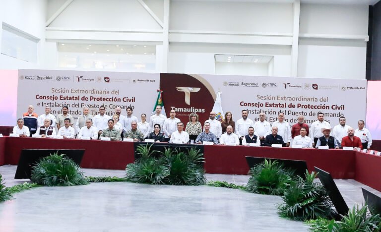 Instalan CNPC y Gobierno de Tamaulipas Puesto de Comando Interinstitucional para fortalecer la atención ante lluvias y ciclones