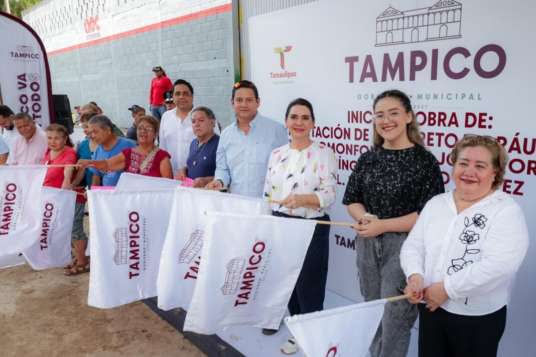 Arranca Mónica Villarreal pavimentación de dos vialidades en la zona norte de Tampico