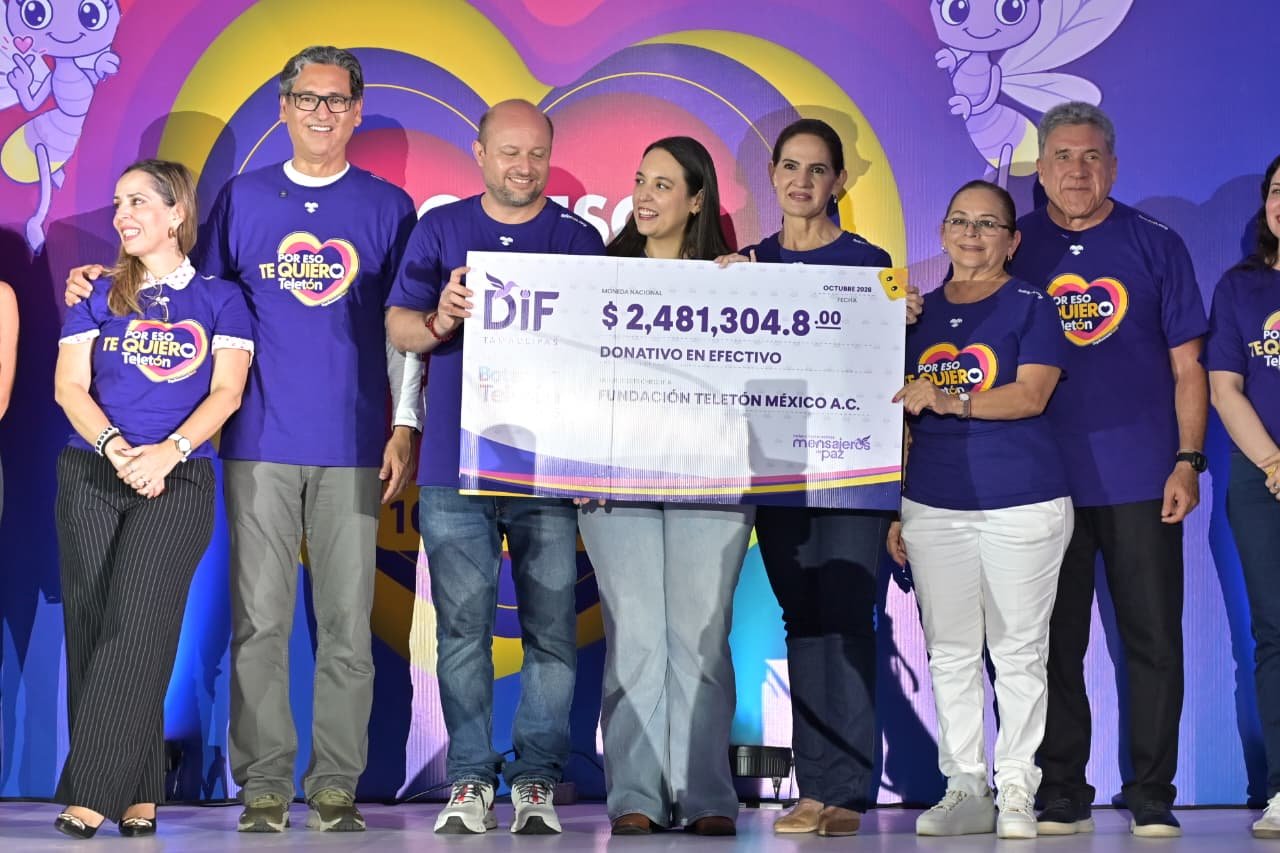 Se suma el Gobierno Municipal y el DIF Tampico al Teletón 2026 con una aportación de 100 mil pesos
